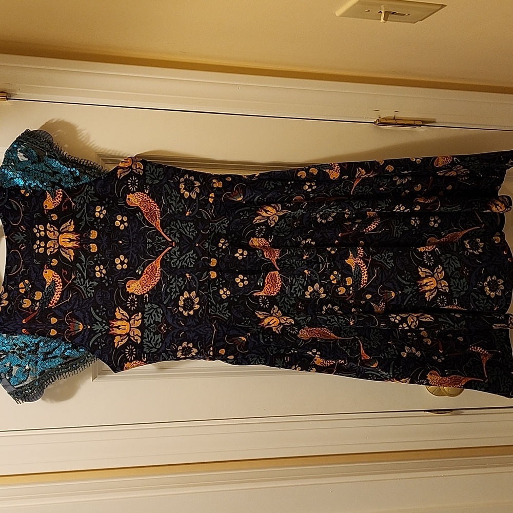 NWOT ANTHROPOLOGIE EVA FRANCO LARKSONG BIRD CORDUROY DRESS SZ 4 - Picture 9 of 11